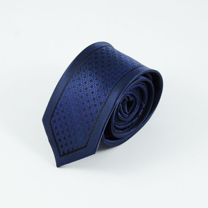 GUSLESON kék dupla mintás vékony nyakkendő