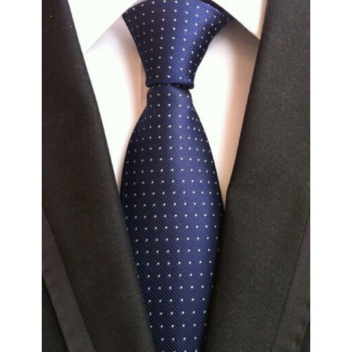 Kék alapon fehér pöttyös nyakkendő