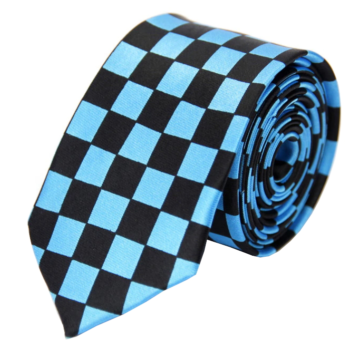 Kék-fekete kockás nyakkendő