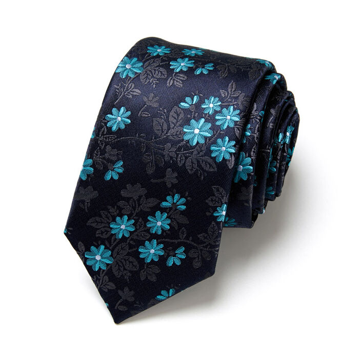 Kék virág mintás nyakkendő