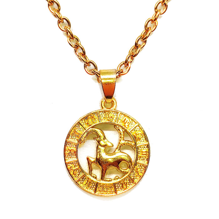 Kos-Horoszkóp medál lánccal, arany színű