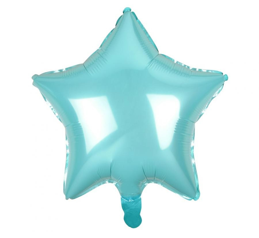 Kék csillag Light Blue Star fólia lufi 44 cm