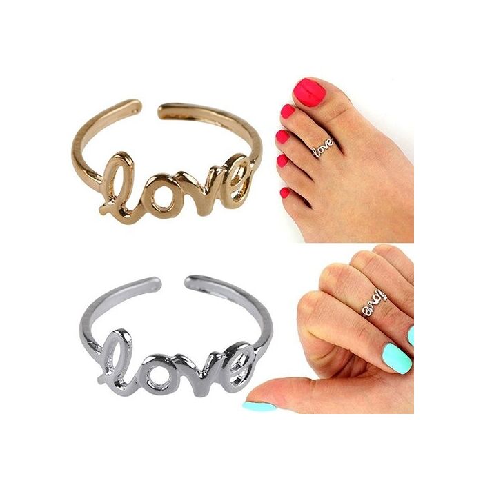 LOVE feliratos lábujjgyűrű, arany színben