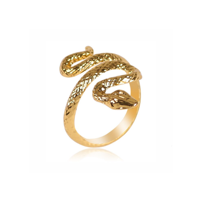 Retró arany színű kígyós állítható méretű gyűrű