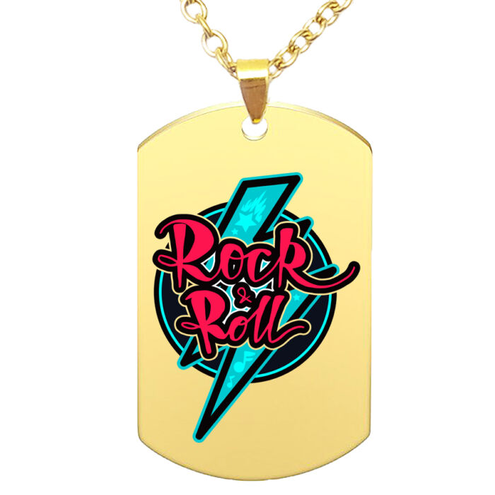 Rock and Roll (3) medál lánccal, választható több formában és színben