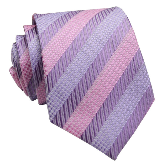Rózsaszín-lila csíkos nyakkendő