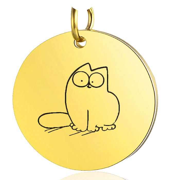 Simon's Cat feliratozható medál lánccal vagy kulcstartóval (többféle)