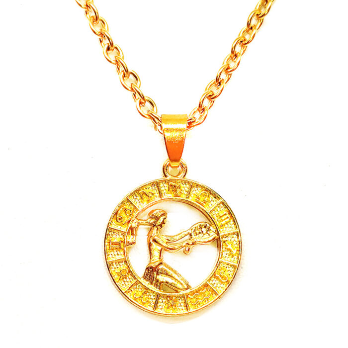 Szűz-Horoszkóp medál lánccal, arany színű