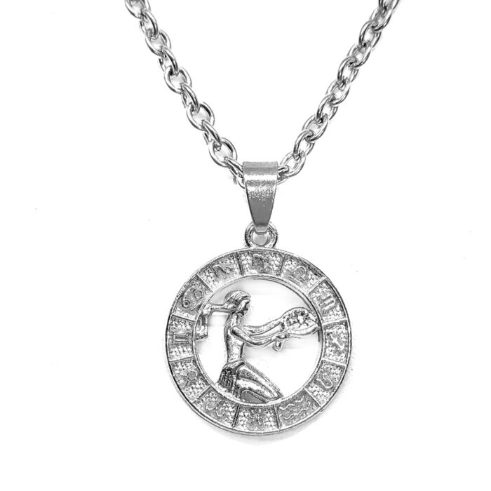 Szűz-Horoszkóp medál lánccal, ezüst színű
