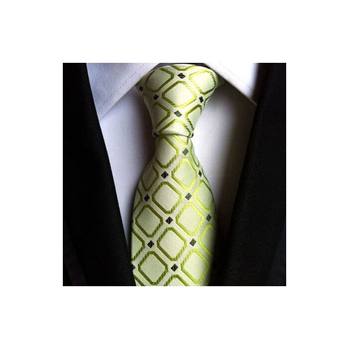 Zöld kockás selyemhatású nyakkendő