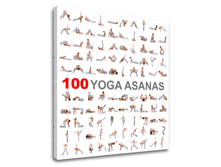 Motivációs vászonképek 100 Yoga asanas (vászonkép szöveggel)