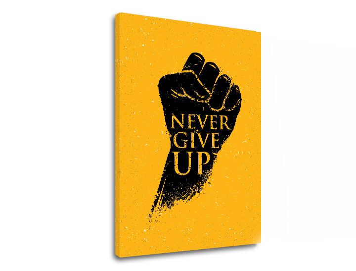 Motivációs vászonképek Never give up (vászonkép szöveggel)