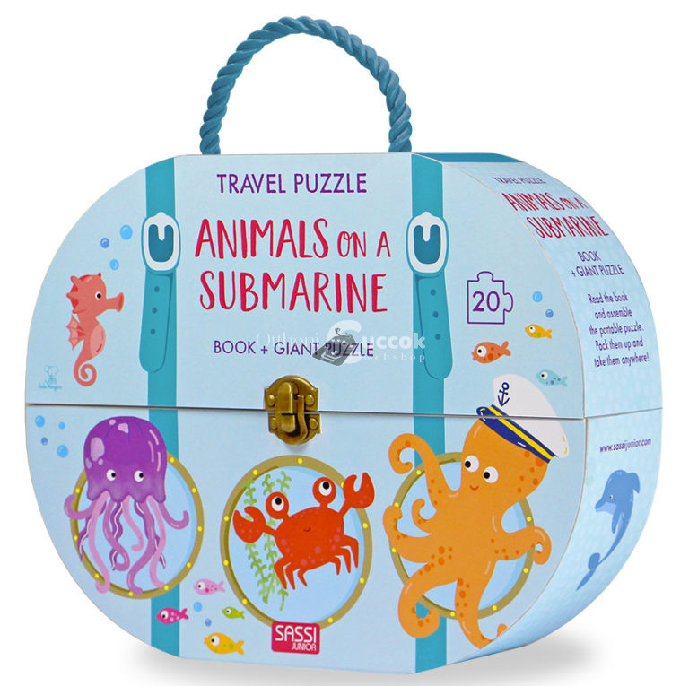 Sassi Utazó játék bőröndben – puzzle és kiskönyv - - Állatok a tengeralattjárón