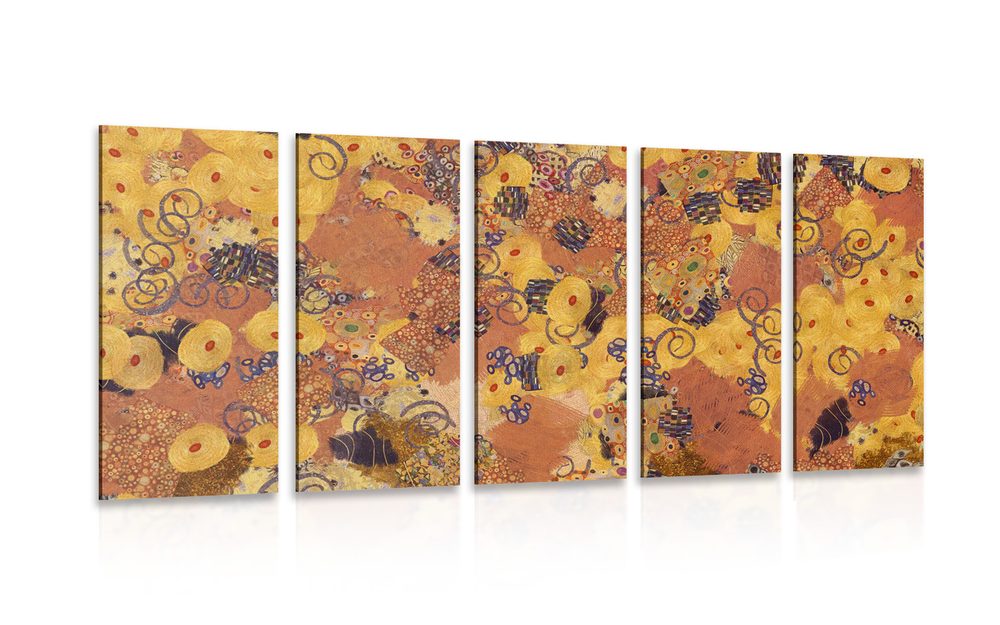 5-részes kép absztrakció G. Klimt ihlette