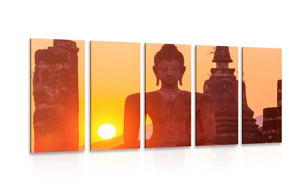 5-részes kép Budha szobor kövek között