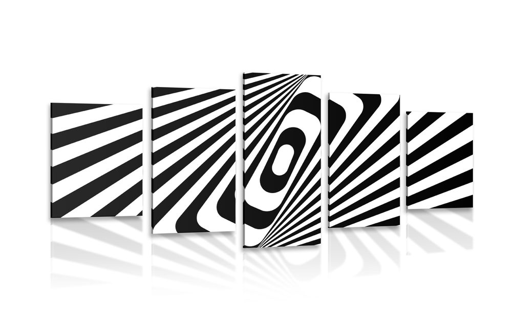 5 részes kép fekete fehér ilúzió