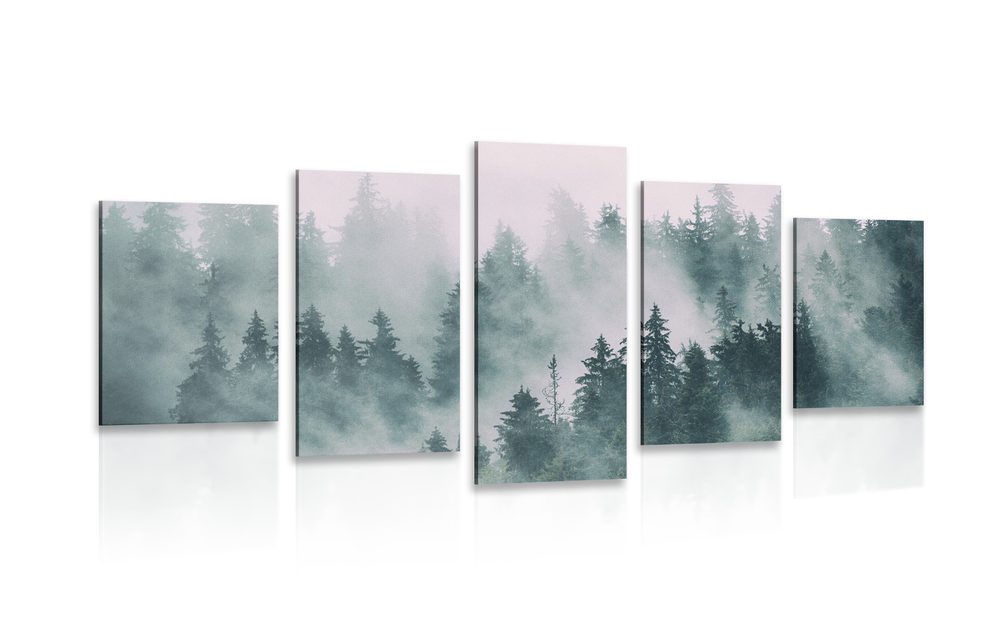 5 részes kép hegyek ködben
