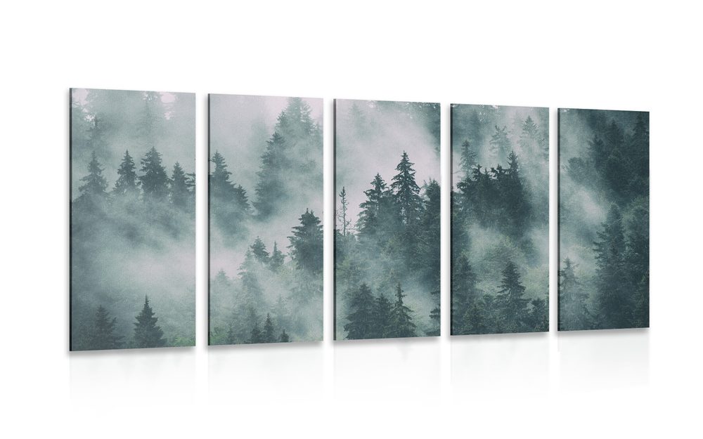 5-részes kép hegyek ködben