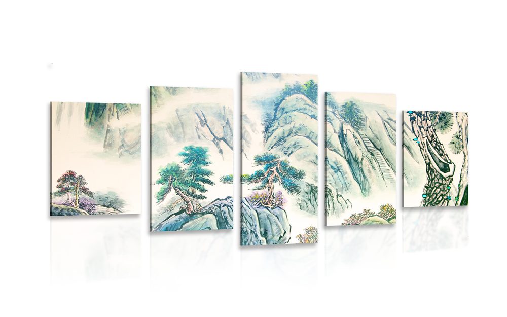 5-részes kép kínai ország festmény