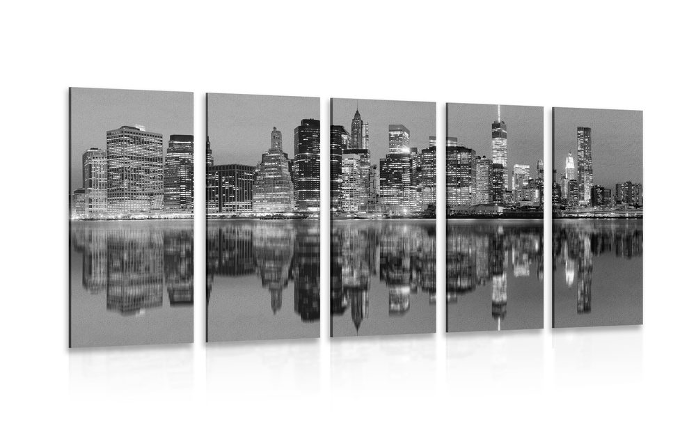 5-részes kép Manhattan fekete fehérben