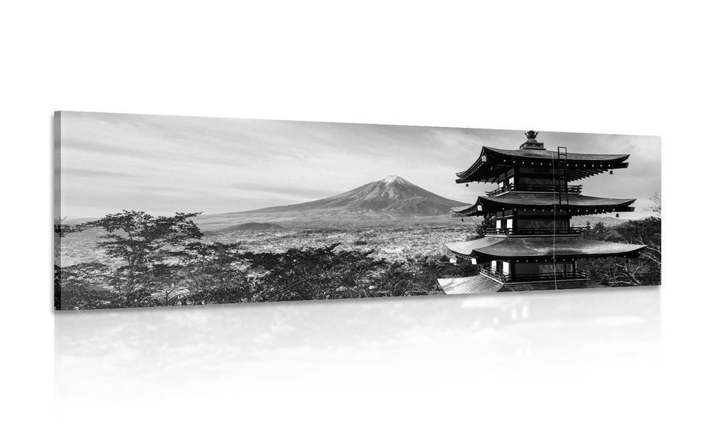 Kép Chureito Pagoda fekete fehérben