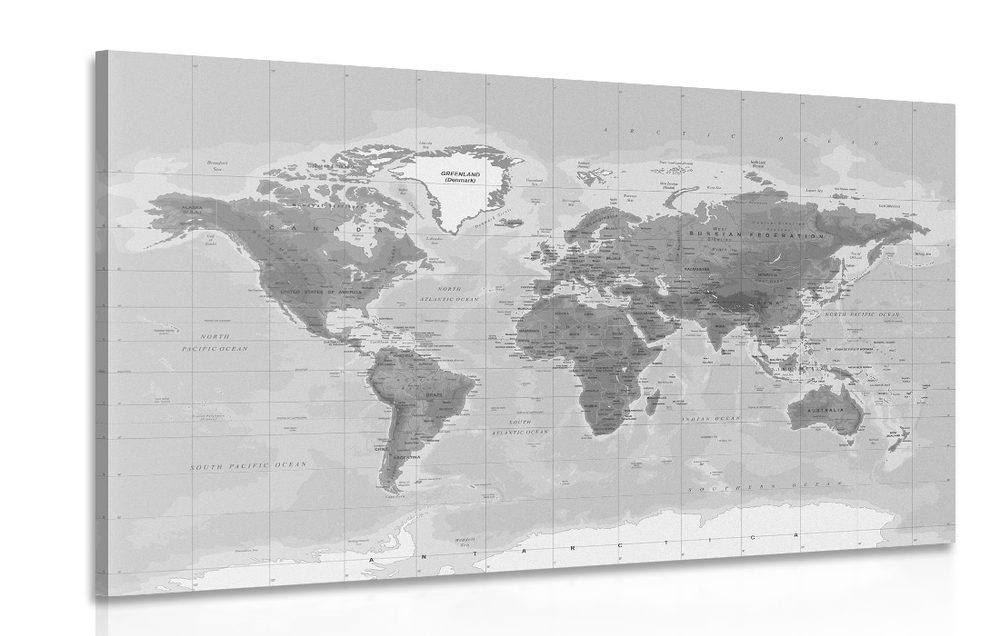 Kép csodás fekete fehér világtérkép