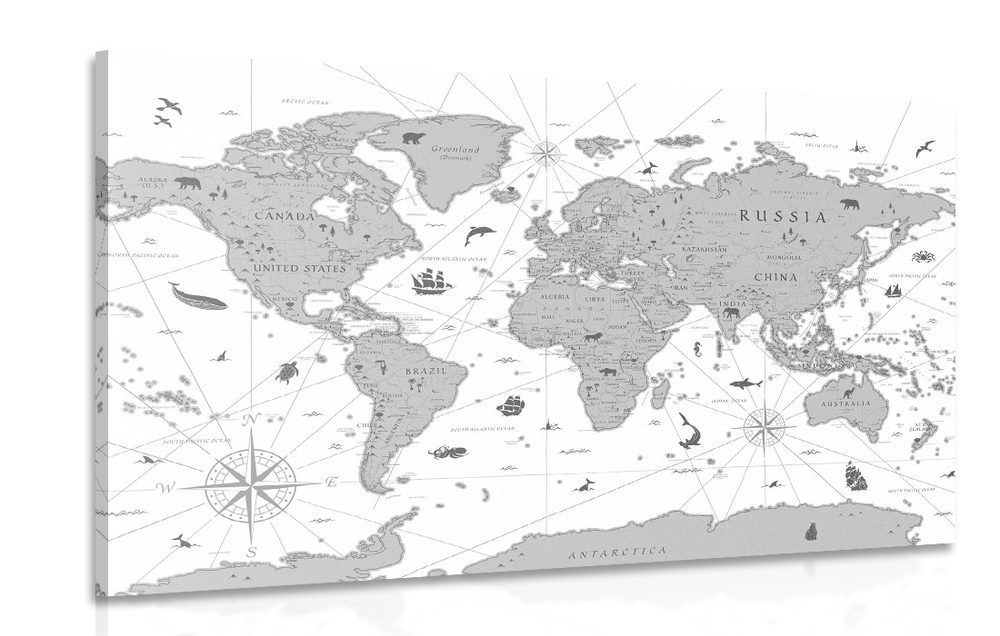 Kép fekete fehér térkép