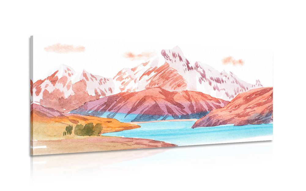 Kép festett hegyi táj