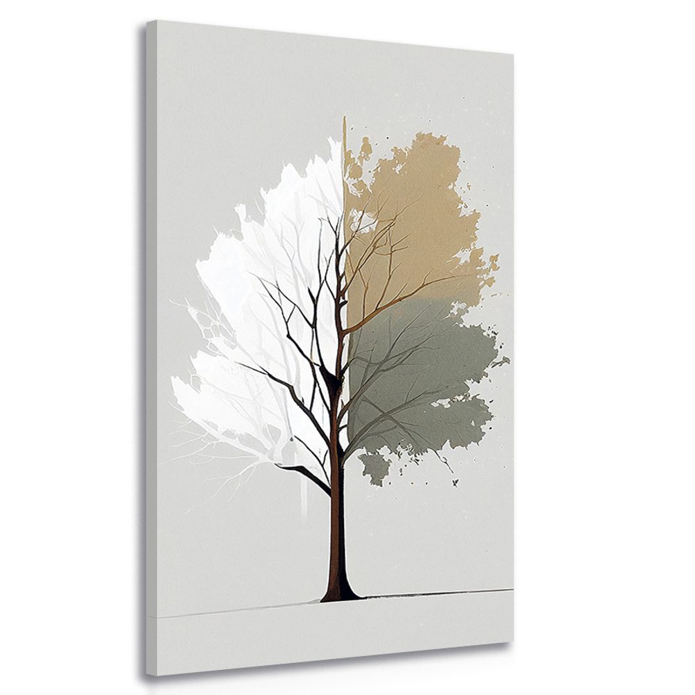 Kép háromszínű minimalista fa