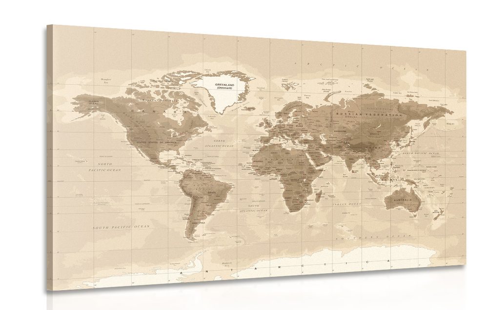 Kép látványos vintage világtérkép