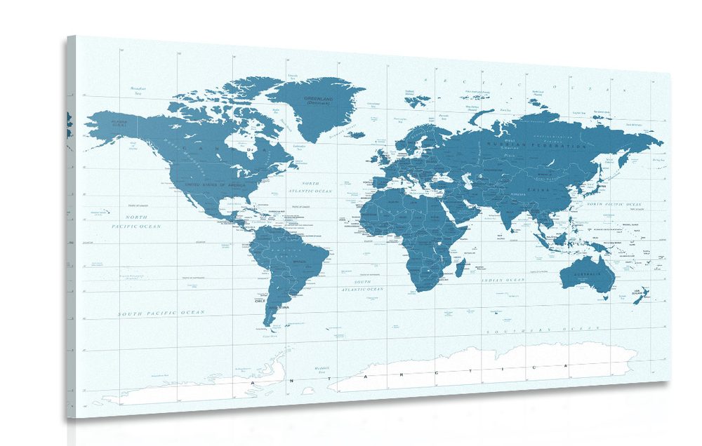 Kép politikai térkép kék színben