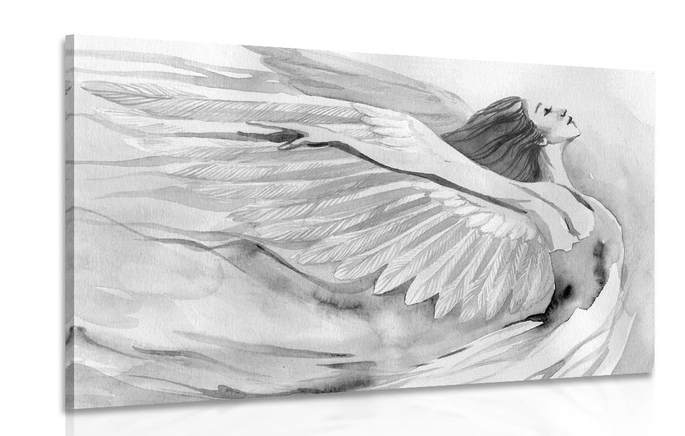 Kép szabad angyal fekete fehérben