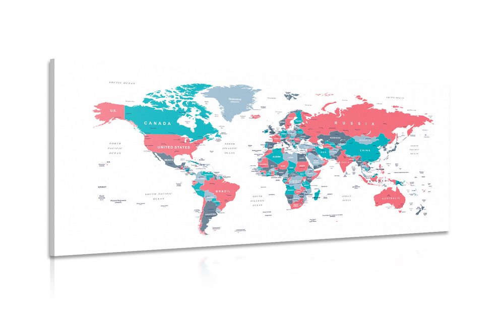 Kép világtérkép pasztell színekben