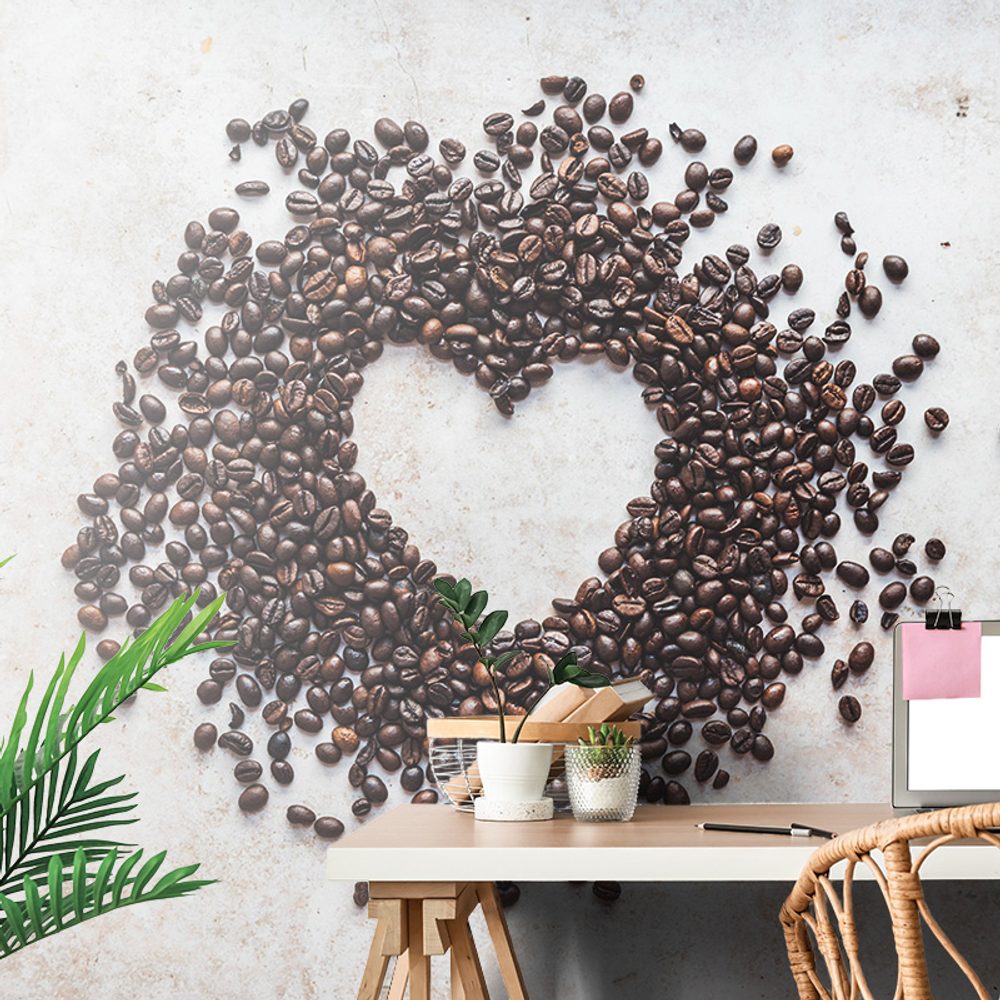 Öntapadó fotótapéta kávébab szív