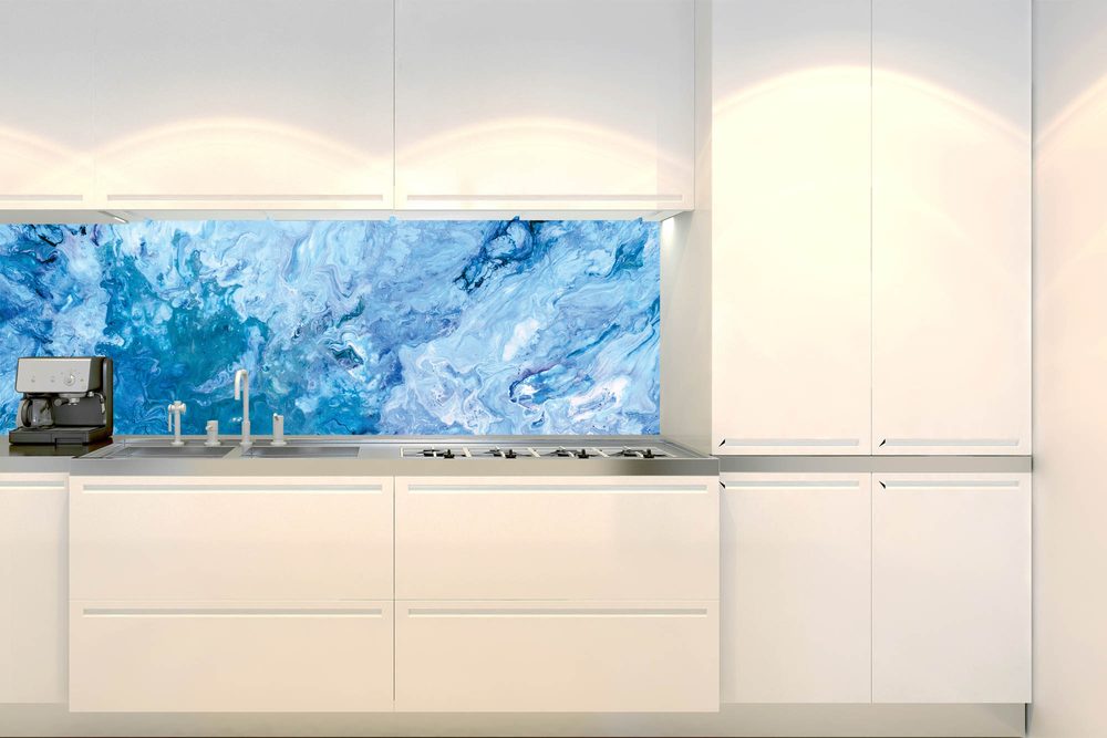 Öntapadó konyha fotótapéta kék absztrakt