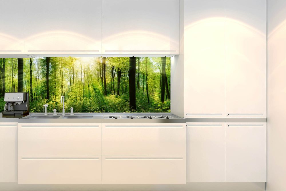 Öntapadó konyha fotótapéta napos erdő