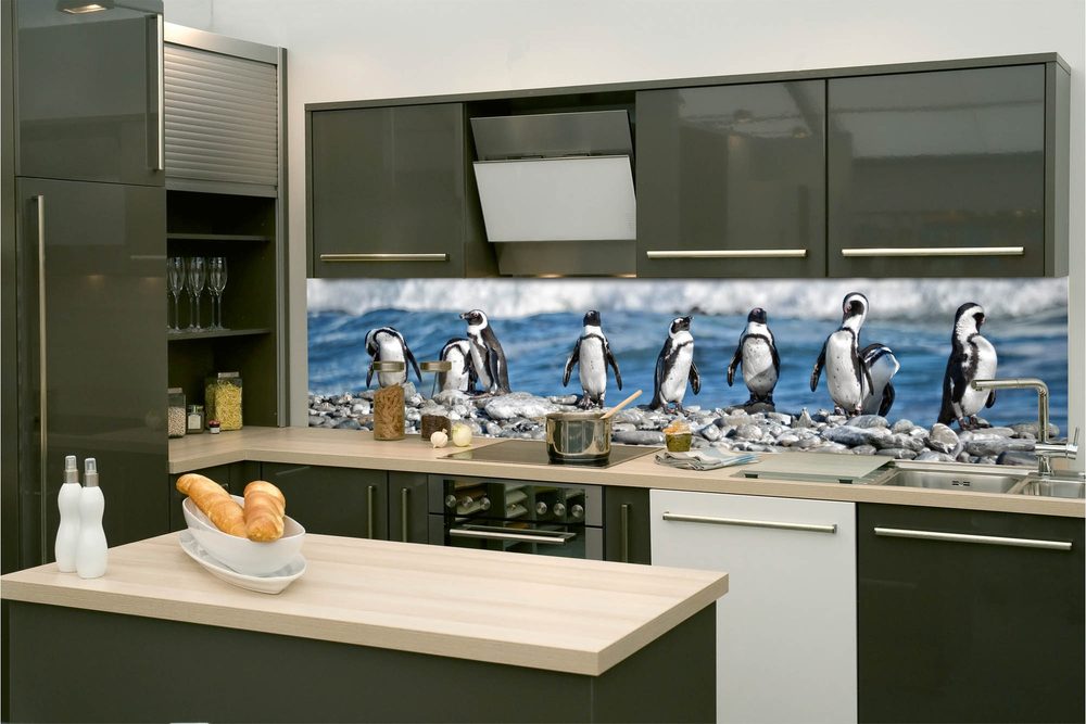Öntapadó konyha fotótapéta pingvinek