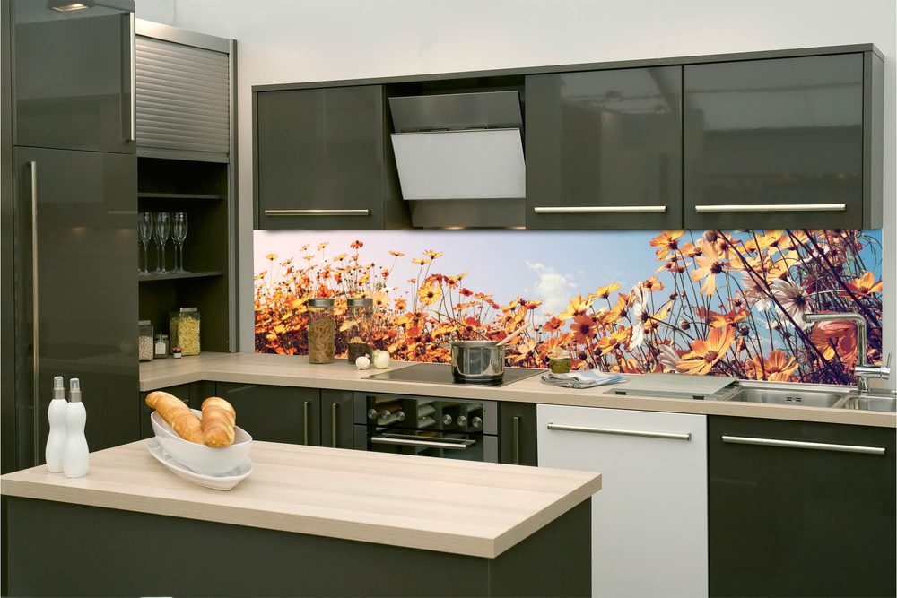 Öntapadó konyha fotótapéta réti virágok