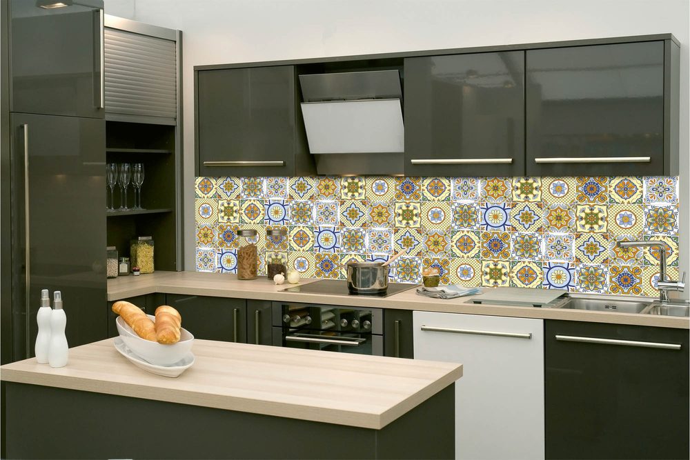 Öntapadó konyha fotótapéta retró mozaik
