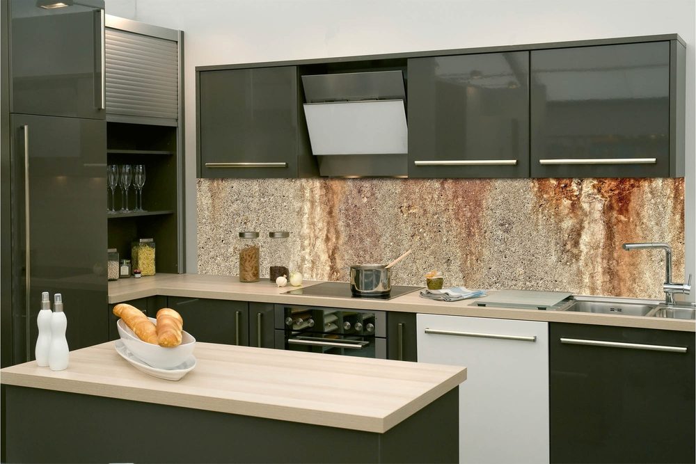 Öntapadó konyha fotótapéta rozsdás fal imitáció