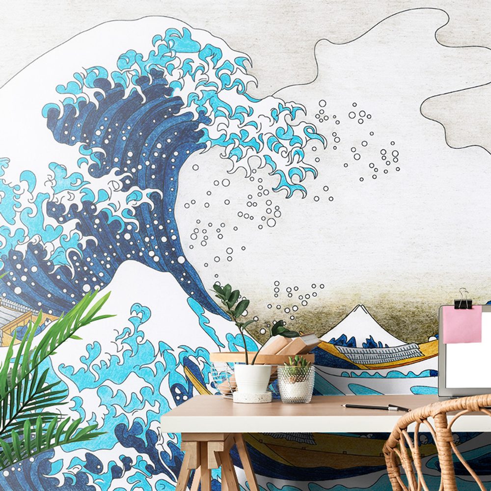 Öntapadó tapéta  reprodukció A nagy hullám Kanagawánál- Kacušika Hokusai