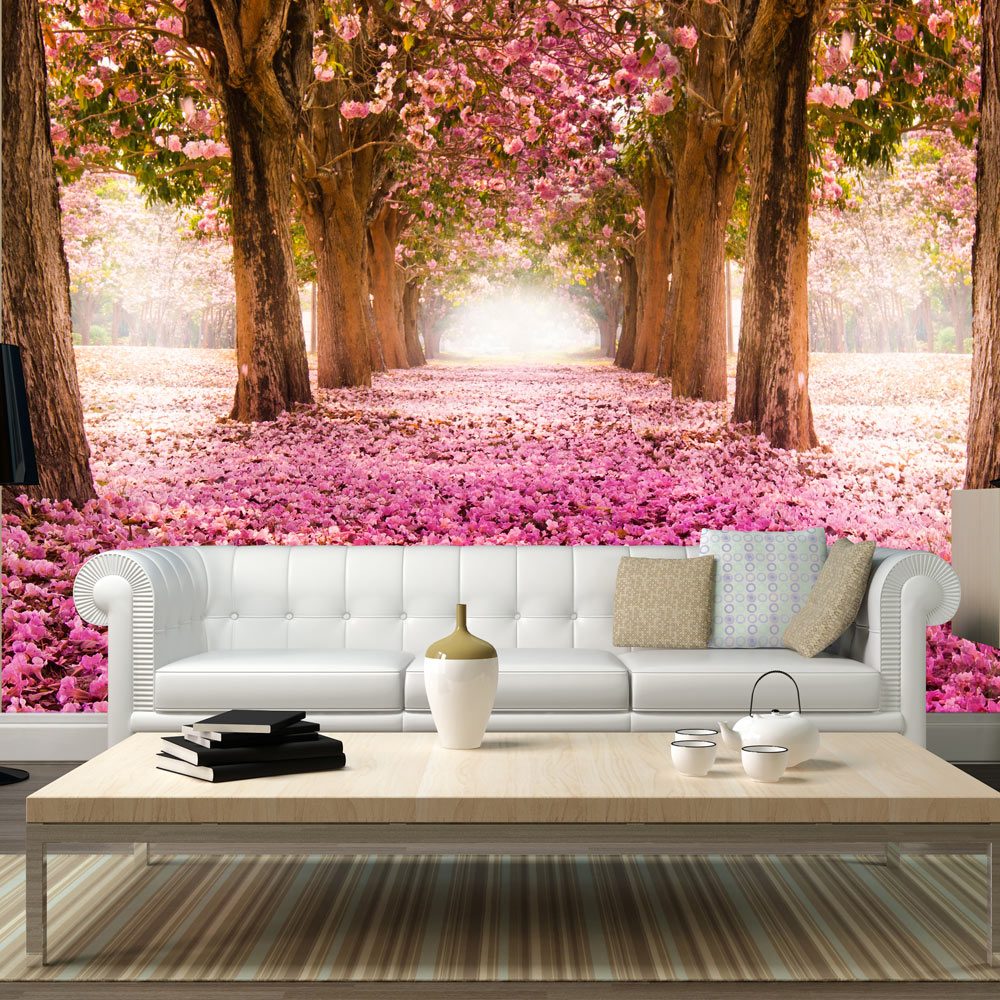 Öntapadó tapéta rózsaszín liget - Pink grove