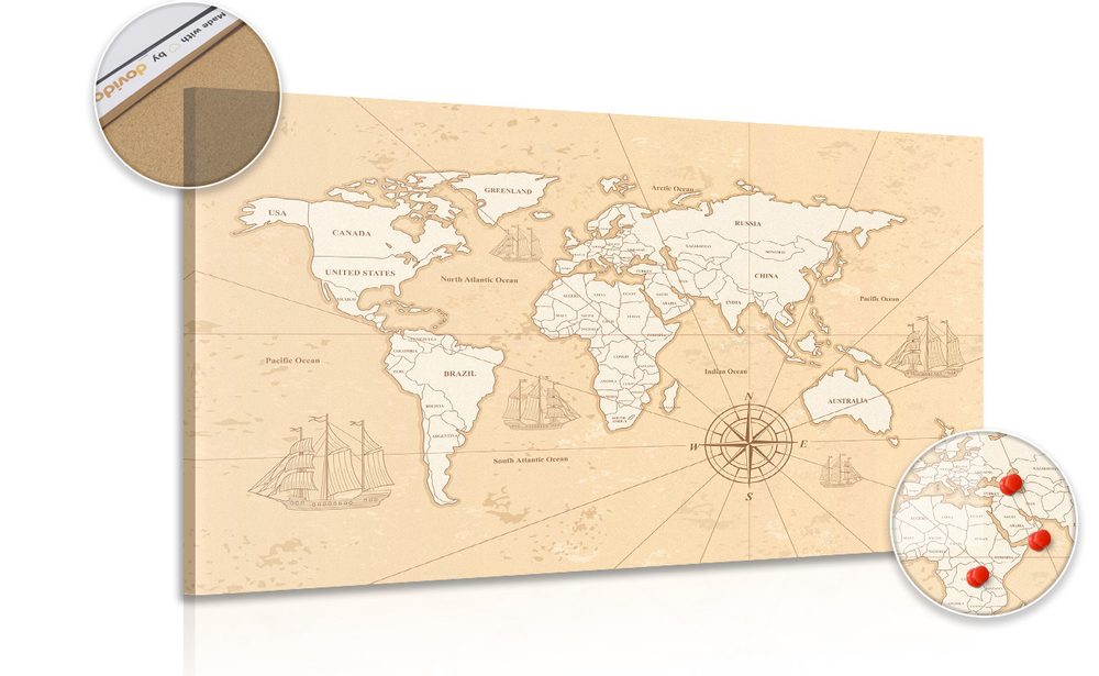 Parafa kép érdekes bézs világ térkép