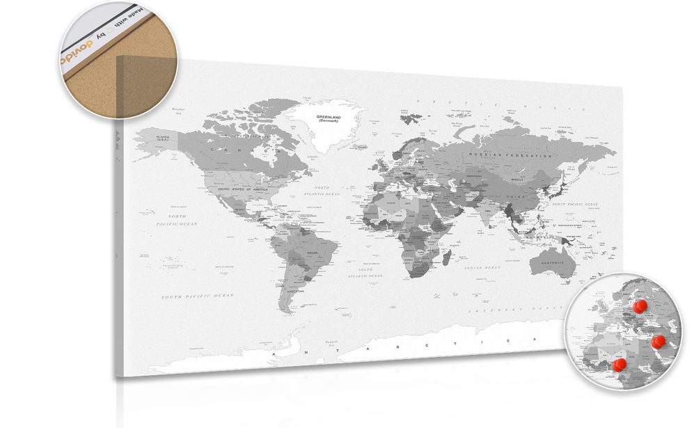 Parafa kép klasszikus fekete fehér térkép