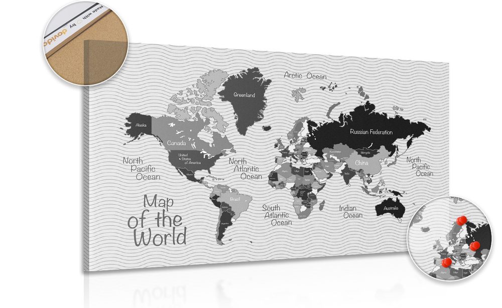 Parafa kép stílusos fekete fehér térkép