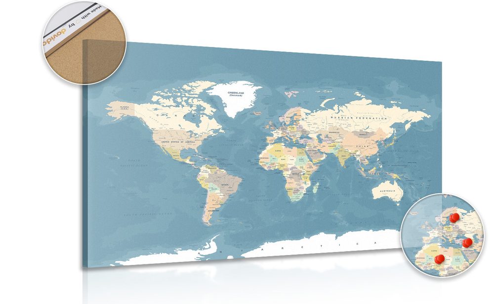 Parafa kép stílusos vintage világ térkép