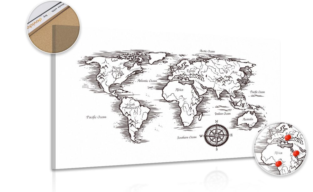 Parafa kép világ térkép csodálatos kivitelben