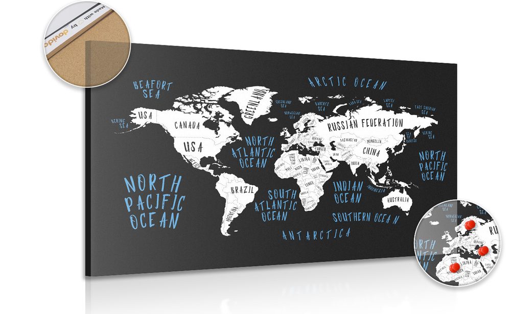 Parafa kép világ térkép modern kivitelben