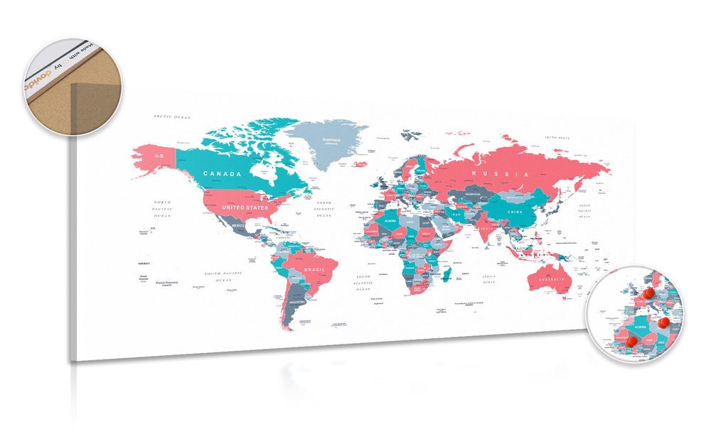 Parafa világ térkép pasztell árnyalatokkal