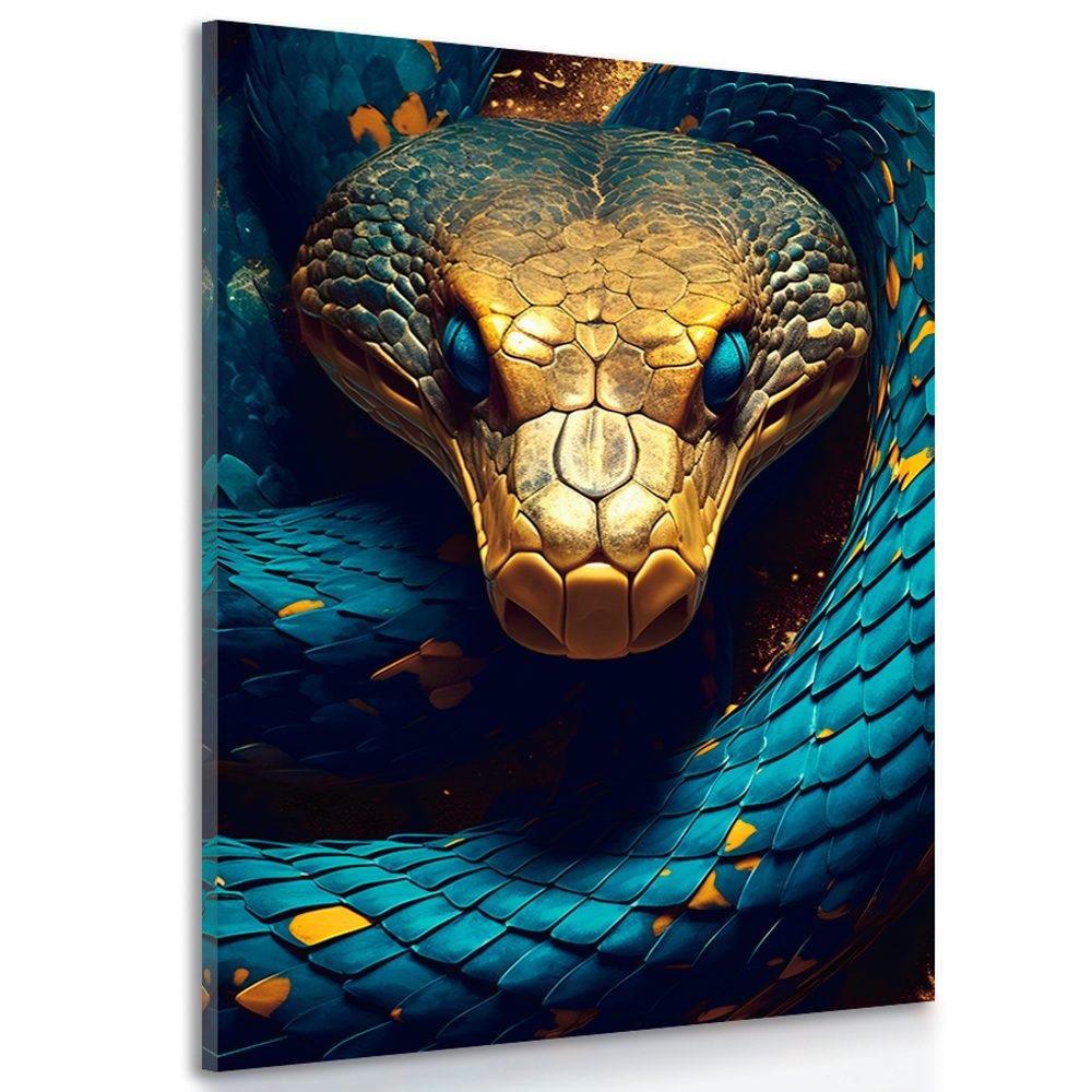 Kép kígyó kék-arany változatban